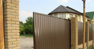 Купить откатные ворота из профнастила Зеленокумск, цена от 1746 руб.